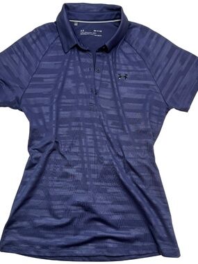 Under Armour Women’s Zinger Novelty Golf Polo Purple Short Sleeve Size Small